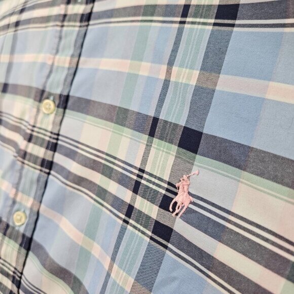 Ralph Lauren Dress Shirt Performance Long Sleeve Plaid Button Down Men's Sz 2XLT - Picture 9 of 11